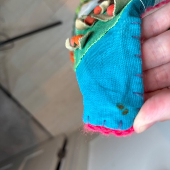 Peru Arpillera Handmade 3D Wall Art Hanging Village Garden Cabbage Trees Cactus - Picture 11 of 12